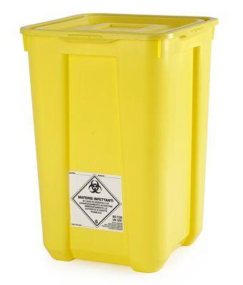 Kontejner na kontaminovaný odpad 60 l - víko na pantech, žlutý
