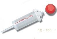 Stříkačky Ecostep™ pro Stepper™ , červené, 37,5 ml, 500  -5000 µl
