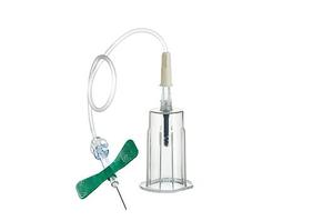 VACUETTE® Bezpečnostní křídlová kanyla + držák, zelená, 21G, hadička 19 cm