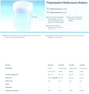 PP-Univerzální nádobka, 100 ml, s víčkem, sterilní