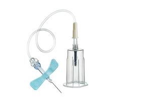VACUETTE® Bezpečnostní křídlová kanyla + držák, modrá, 23G, hadička 19 cm