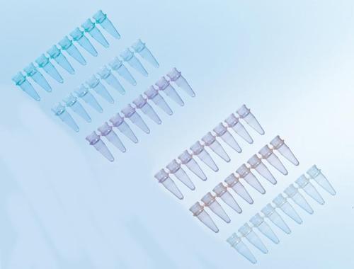 PCR-STRIP, 8 WELL, BLUE 0,2 ML, WITHOUT