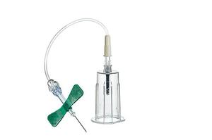 VACUETTE® Bezpečnostní křídlová kanyla + držák, zelená, 21G, hadička 10 cm