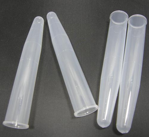 Zkumavka na moč, PP, 16x100 mm, kónické dno, s vtlačným uzávěrem žlutým Ø 16 mm