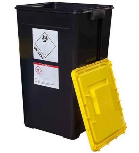 Kontejner na kontaminovaný odpad 60 l černý / žluté víko