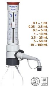 Dávkovač Calibrex ™ solutae, nastavitelný 0,25 - 2,5 mL  s kohoutkem